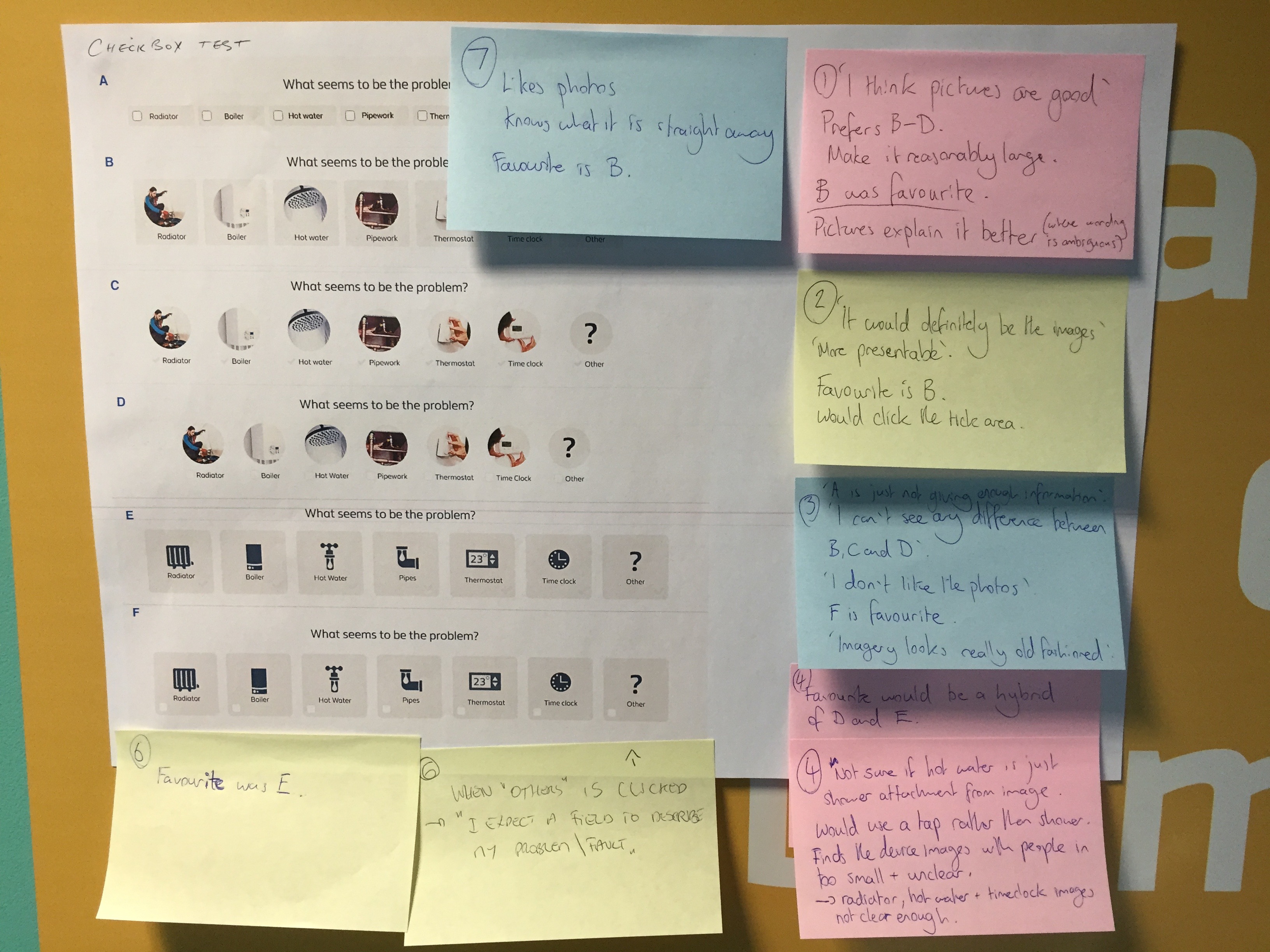 British Gas fault option concepts tested with users